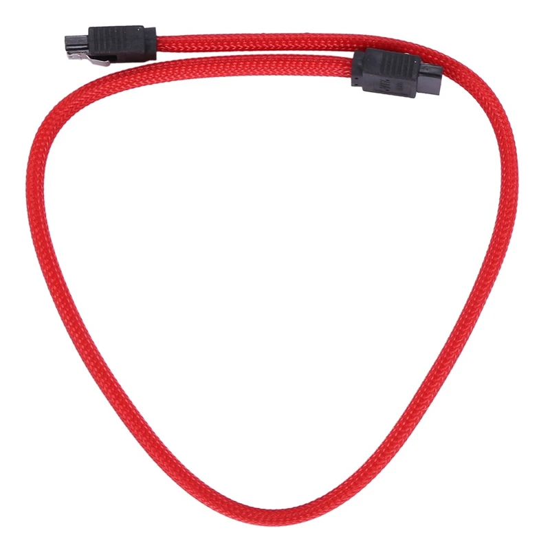 20Pcs 50CM SATA 3.0 III SATA3 7Pin 6Gb/S SSD Cables HDD Hard Disk Data Cord With Nylon Sleeved Premium Version(Red)