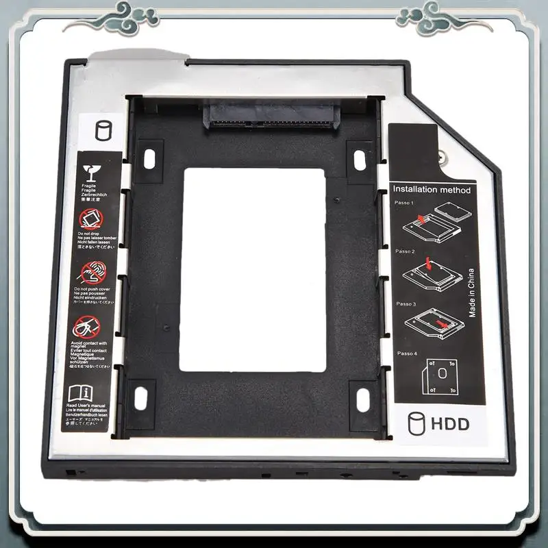 Premium 5X Universal Sata 2Nd HDD Ssd Hard Drive Caddy 9.5Mm For Cd/Dvd-Rom Optical Bay For HDD Sataii Sdd Hard Disk Bracket