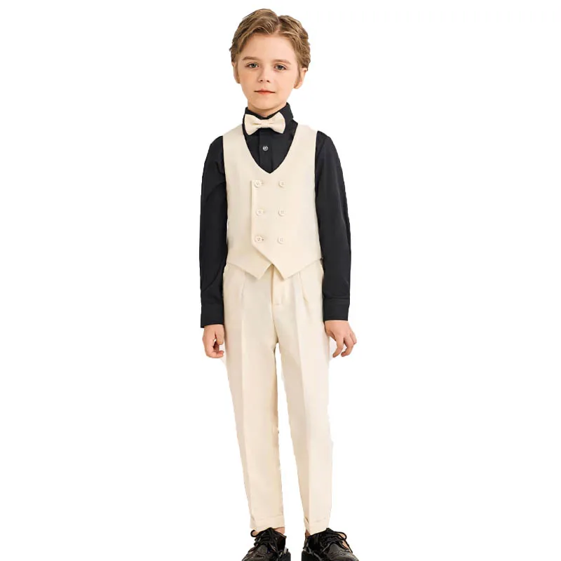 Children\'s Day Champagne Photography Suit Kids Birthday Ceremony Costume Boys Performance Set Newborn Baby Formal Wedding Dress