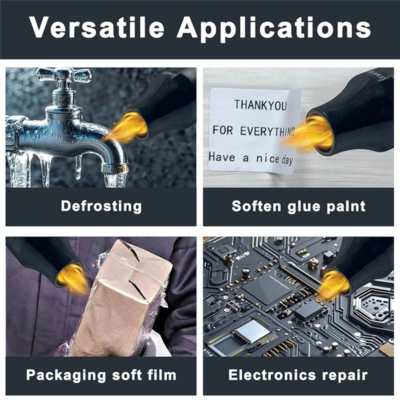 BHTS-Mini Hot Air Gun Dual Speed Temperature Adjustment Fast Hot Air Gun Handmade Soft Clay Drying Shaping EU Plug