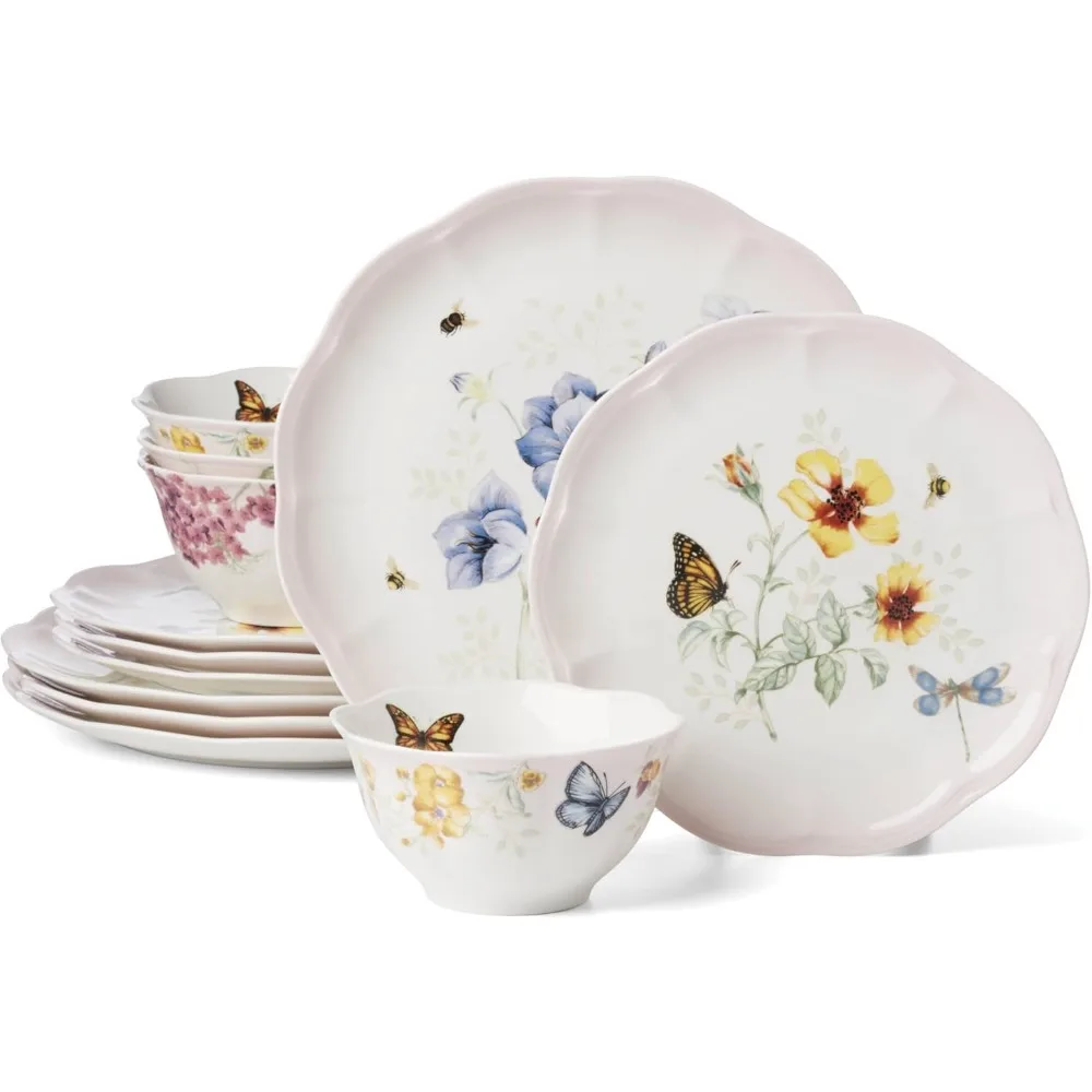 

Butterfly Meadow Pink Ombre 12-Piece Dinnerware Set by Lenox 896975