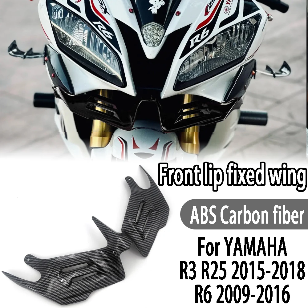 

For YAMAHA YZF-R25 YZF-R3 YZF-R6 2008-2016 2015 2014 2013 Motorcycle Front Fairing Winglets Aerodynamic Wing Side Wings Spoiler