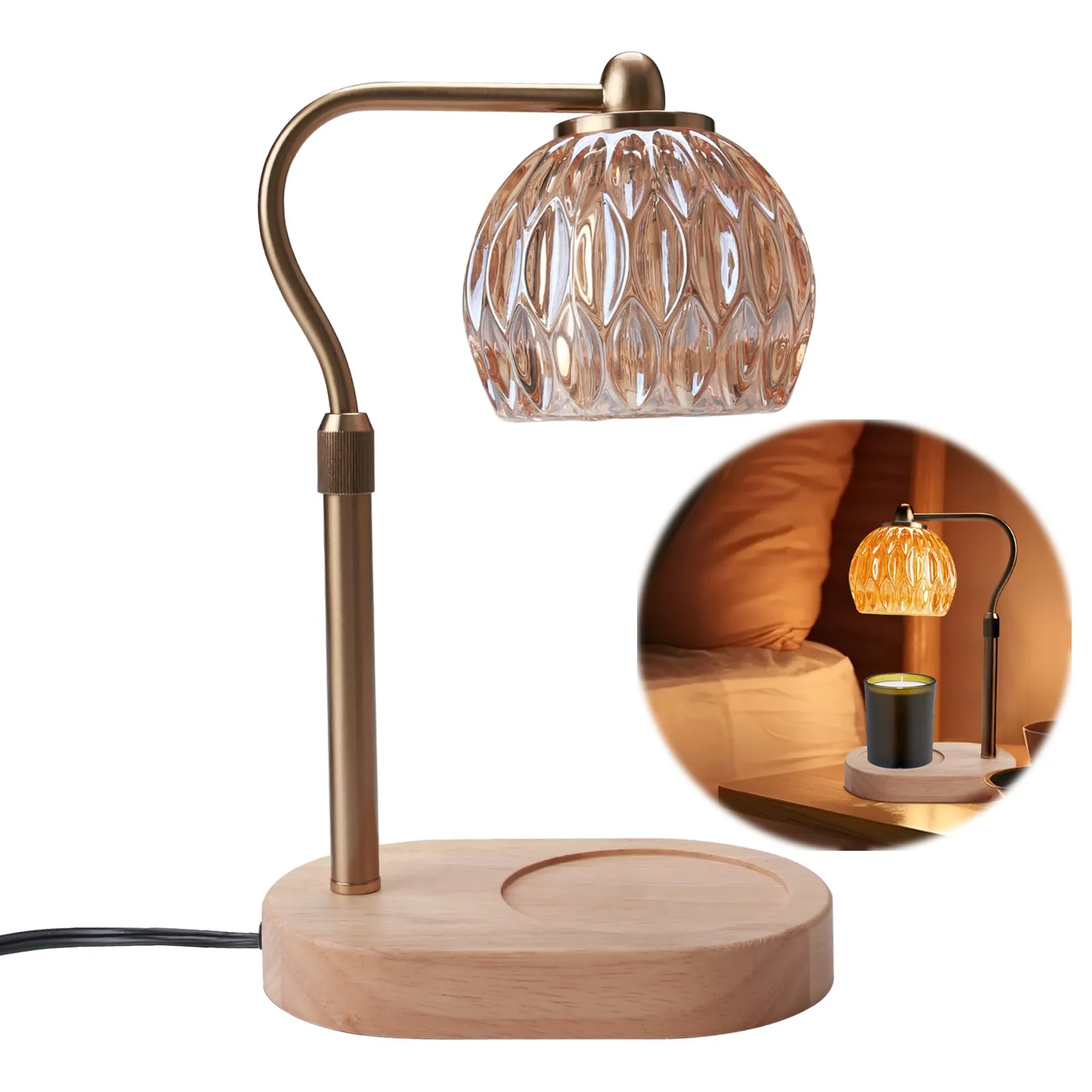 

Candle Warmer Lamp with Timer Dimming Melting Wax Table Lamp Home Bedroom Decor Nightlight Creative Aromatherapy Desk Light Gift