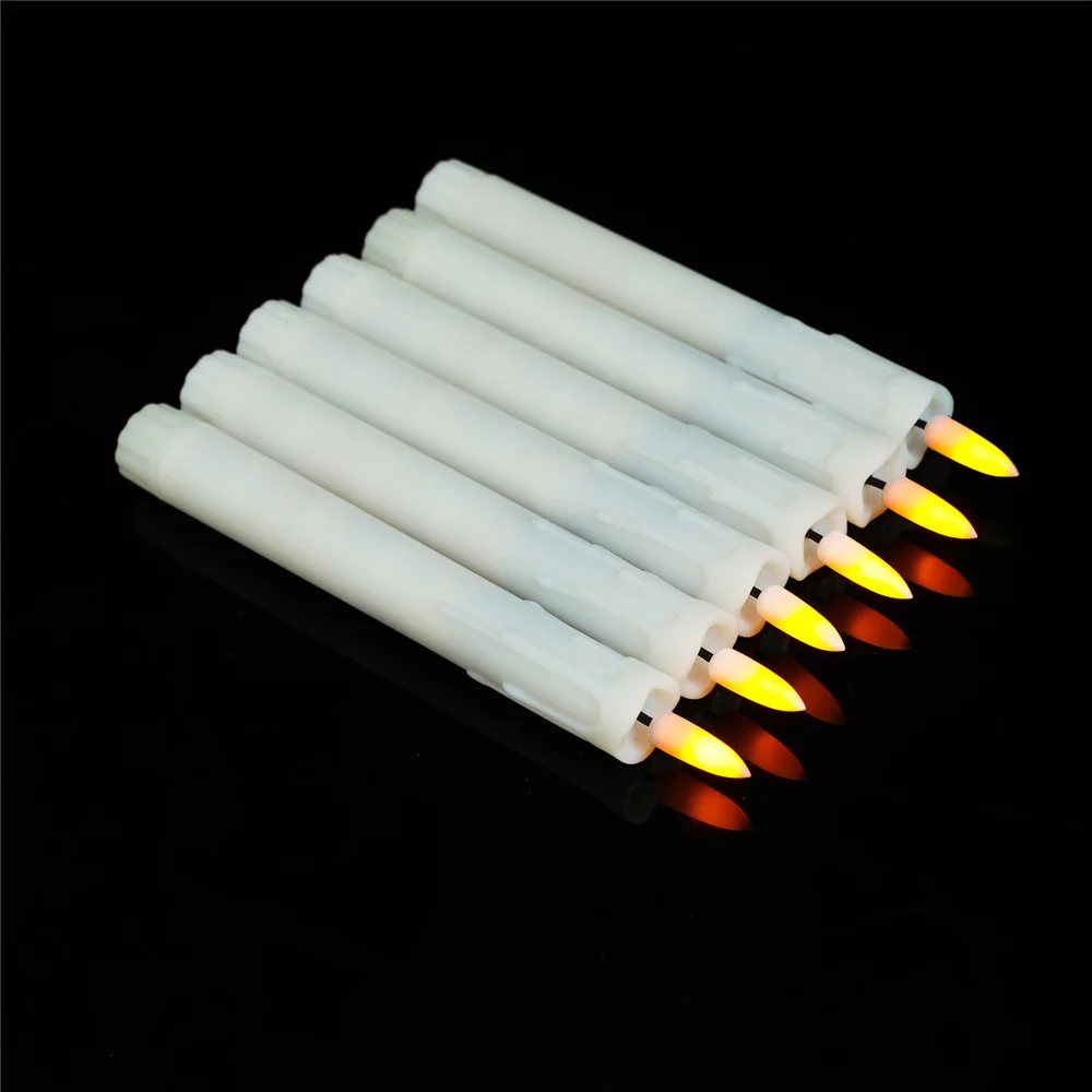2/3/6 Stück kurze flammenlose dekorative Kerzen mit Fernbedienung, 17,8 cm, Kunststoff, für Weihnachten, Hochzeit, Valentinstag, Timer, LED-Kerze – Detail 2