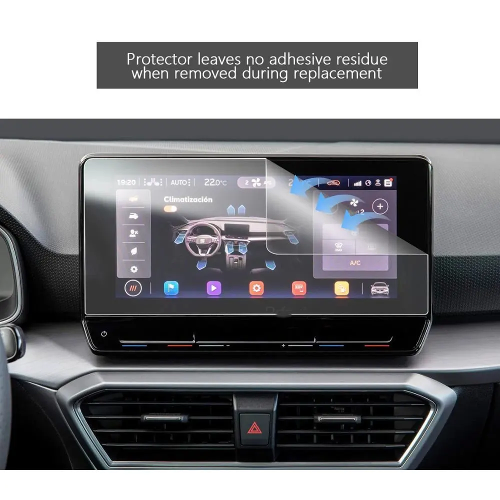 2PCS PET Screen Protector For Leon MK4 Navi System 10 Inch 2020 Car Multimedia Radio Display Auto Interior Accessories