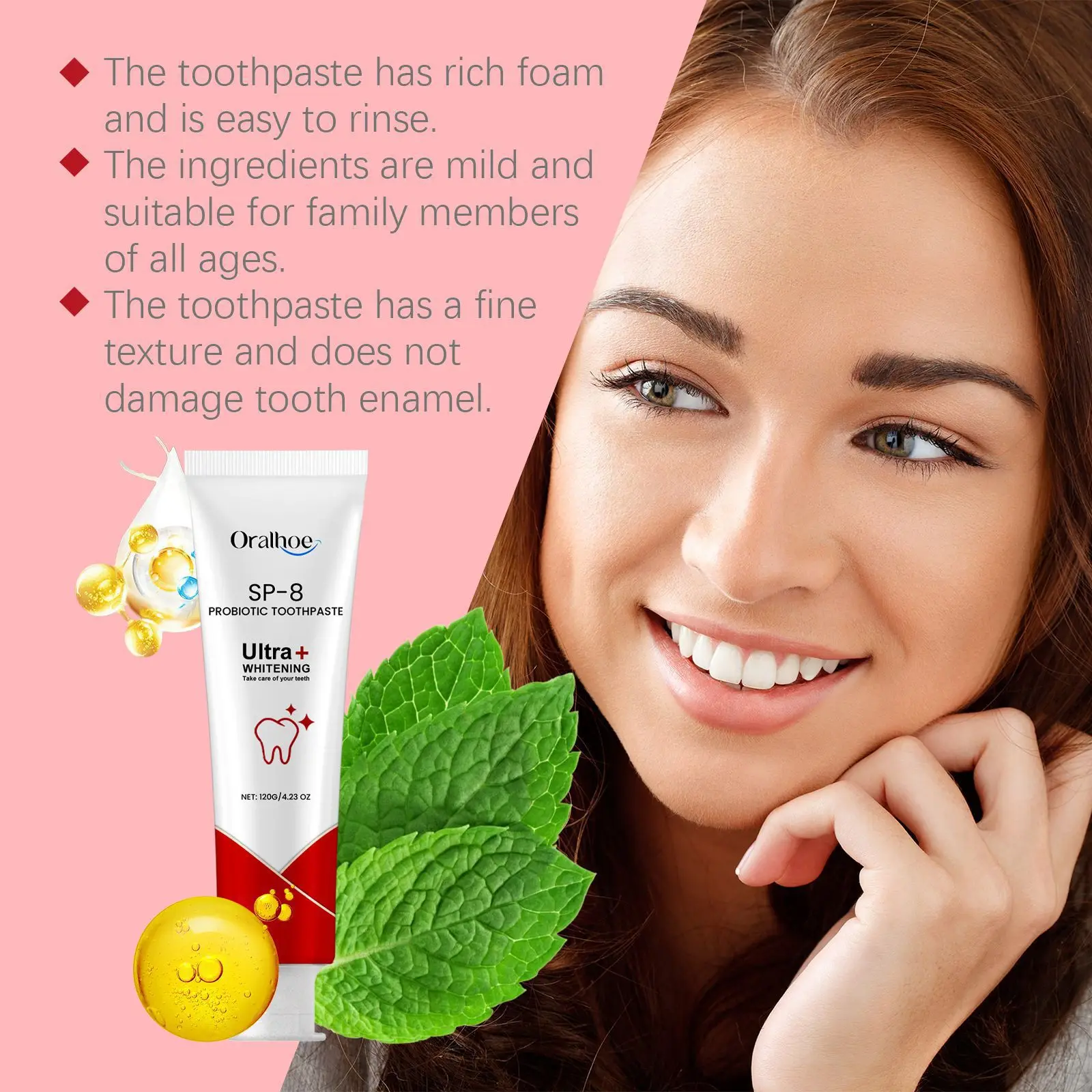 

SP-8 Probiotics Whitening Toothpaste Fresh Breath Tooth Care Toothpaste n Women Adults Use