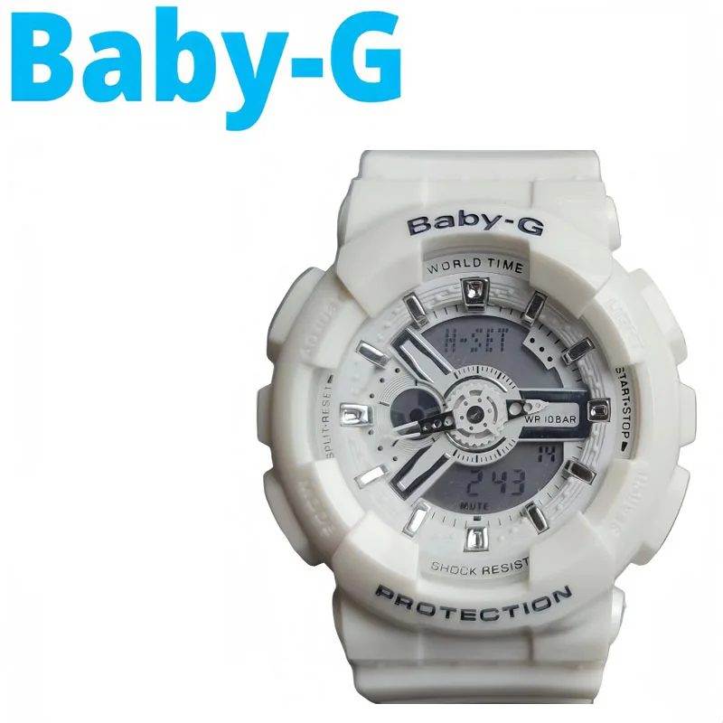 

BABY-G Luxury Woman's Watch BA-110 Series LED Light Multifunction Dual Display Wristwatch Classic Waterproof Sports Ladies Watch