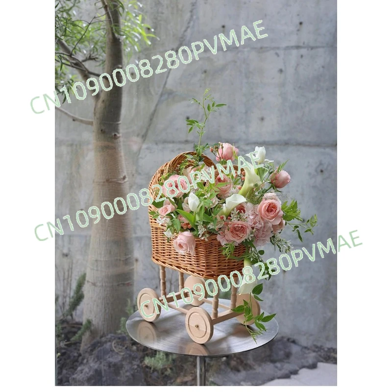 DIY Flower Arrangement Basket - Baby Stroller Style Home Decor Storage Organizer
