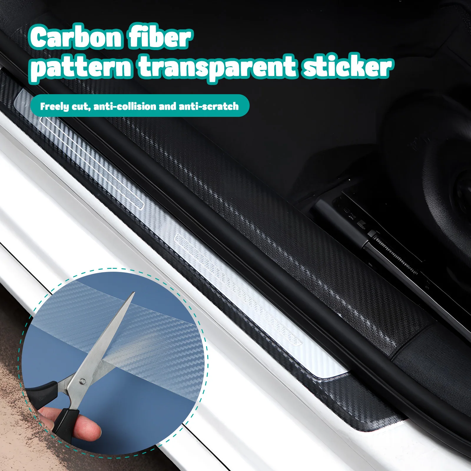 

2 Rolls Car Door Sill Protector Strip Decorative Trim For Multi-Area Protection Auto Edge Guard Bumper Step Scratch Resistant