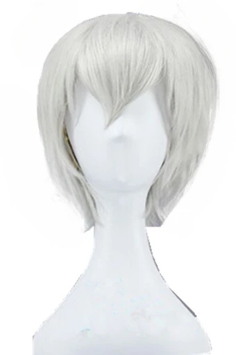 Silver Wig  Synthetic Short Wavy Hair Cartoon Role Costume Cos-play Carnival Party Salon Women Hairpiece