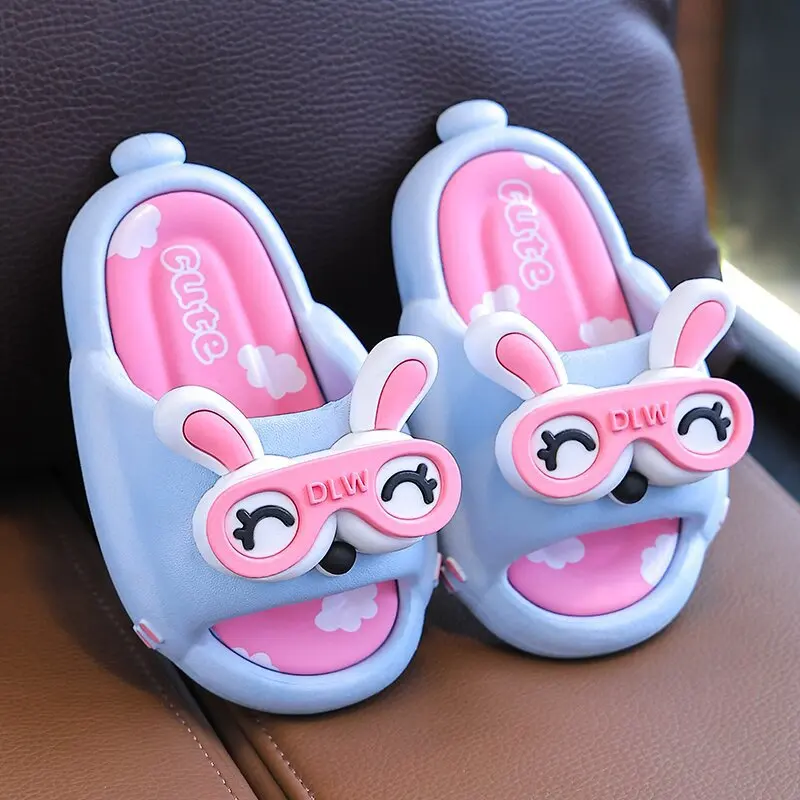 Cute Cartoon Children\'s Slippers Breathable Anti-Slip Soft Bottoms Summer Baby Boys and Girls Bathroom Shower Room Slipper