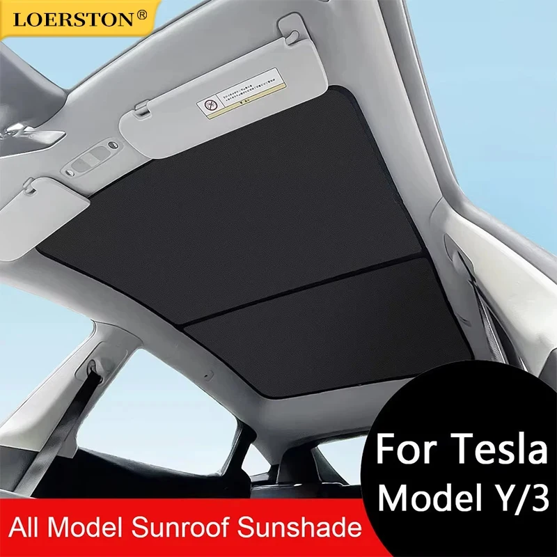2Pcs Ice‑Cloth Buckle‑Type Sunshade Fit Tesla Model 3 Highland Y Juniper Glass Roof Front Rear Sunroof Cover