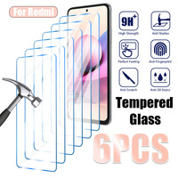 6PCS Tempered Glass For Xiaomi Redmi Note 11 12 Pro Plus 5G 12S 10 Pro 11S 10S 9 8 7 Screen Protector for Redmi 12C 10C 9A 9T 8T