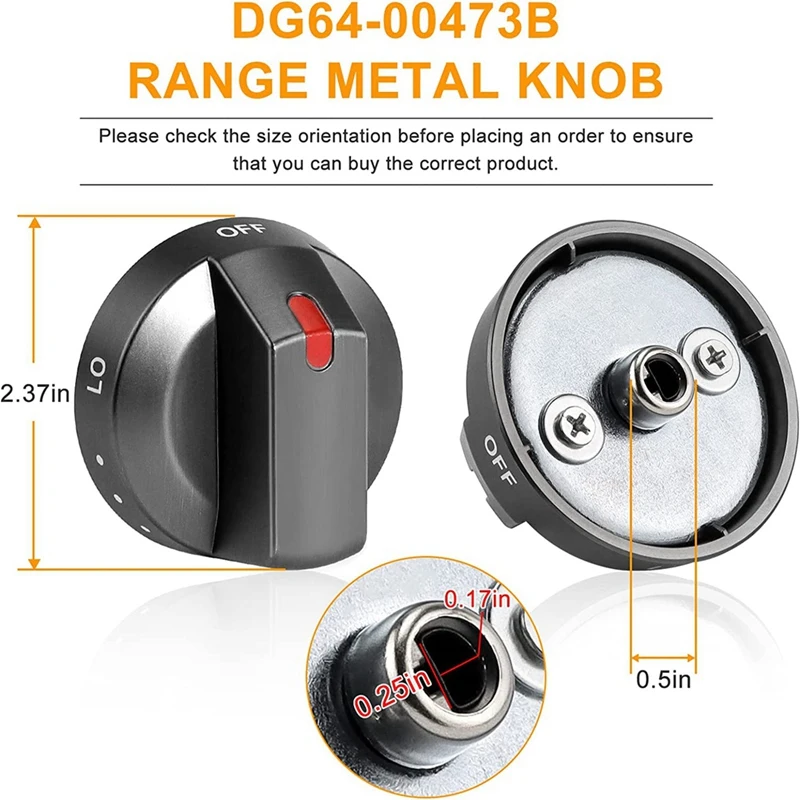 1Pcs DG64-00473B Black Knobs Replacement Stove Gas Range Knobs For NX58M6850SG,NX58J5600SG,NX58J7750SG image 6