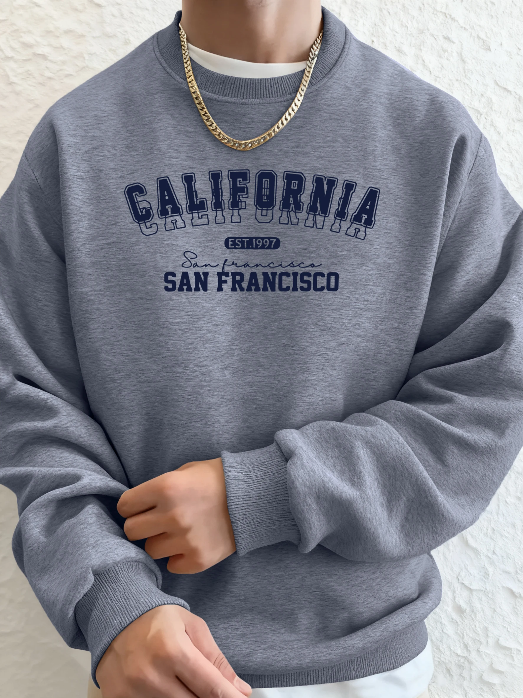 

Калифорния San Francisco Est 1997, осенняя толстовка для бега с принтом, мужские повседневные базовые толстовки, модные удобные топы, универсальная одежда
