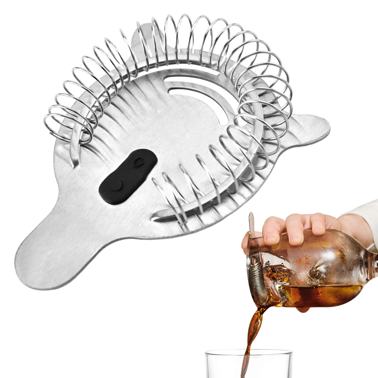 

Cocktail Strainer Professional Filtering Handheld DIY Stainless Steel Home Bar Tool Easy Clean Restaurant Summer Club Ice Sieve