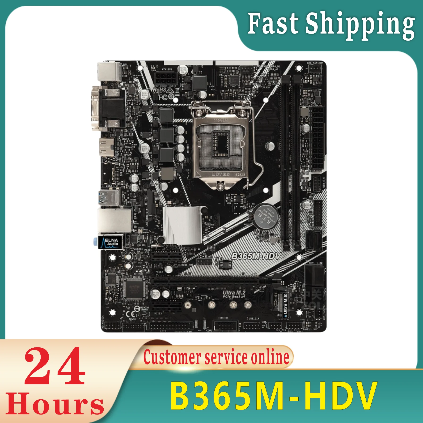 B365M-HDV Motherboard 64GB LGA 1151 DDR4 Micro ATX Mainboard 100% Tested Fully Work