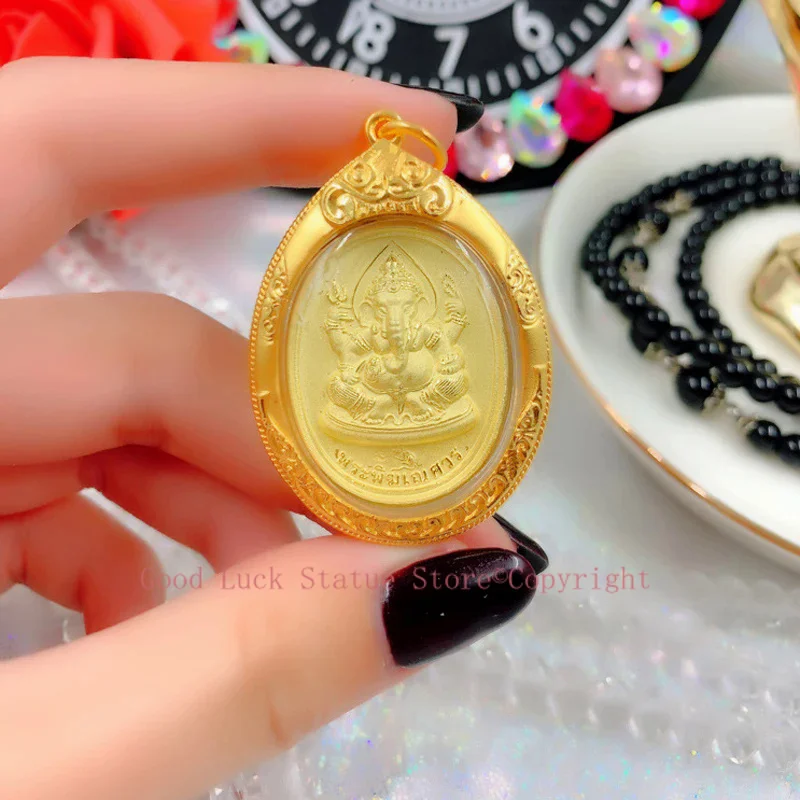 50% OFF Asia Thailand Temple four-faced Buddha figure effective Amulet Pendant GANESH God of wealth Amulet good luck talisman A2