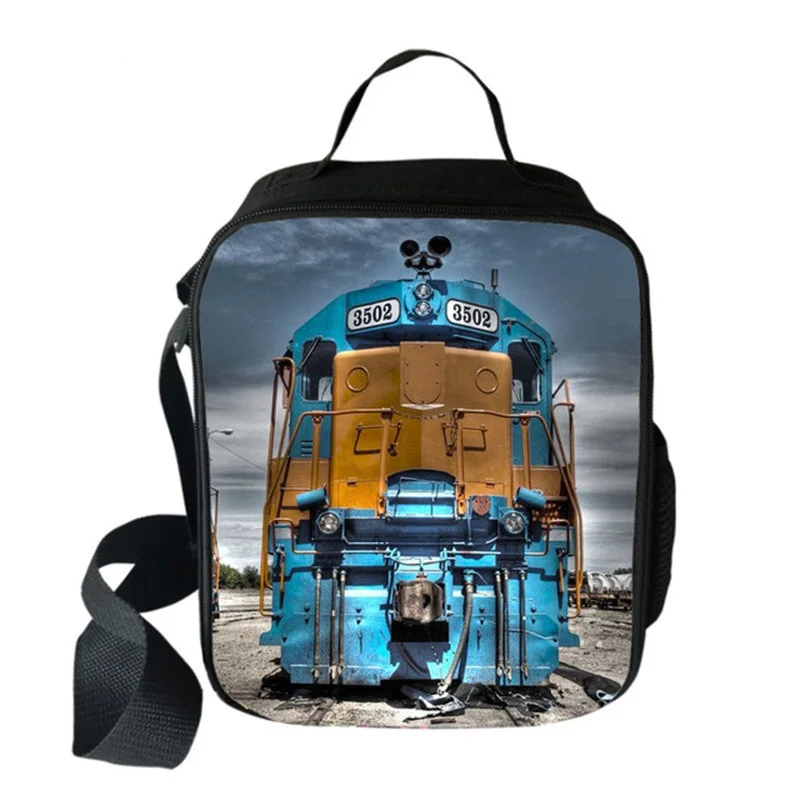 الكلاسيكية شعبية قطار Crossbody Lunchbox العزل الحراري الغذاء الغداء حقيبة ثلاثية الأبعاد مطبوعة نزهة معزول حقائب اليد أكياس الجليد #6