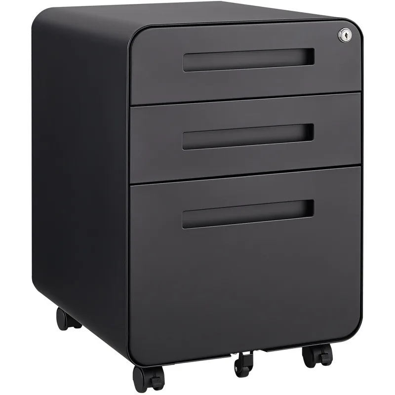 3 Drawer Mobile File Under Desk Office  Simple Style Versatile Storage Cabinet  For Legal/letter/a4  Files  5 Wheel Design