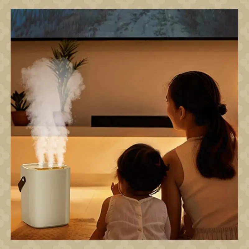 AB45 1.8L Household Aroma Humidifier Fragrance Diffuser USB Charging Triple Sprayer 3 Modes With Small LED Night Light B