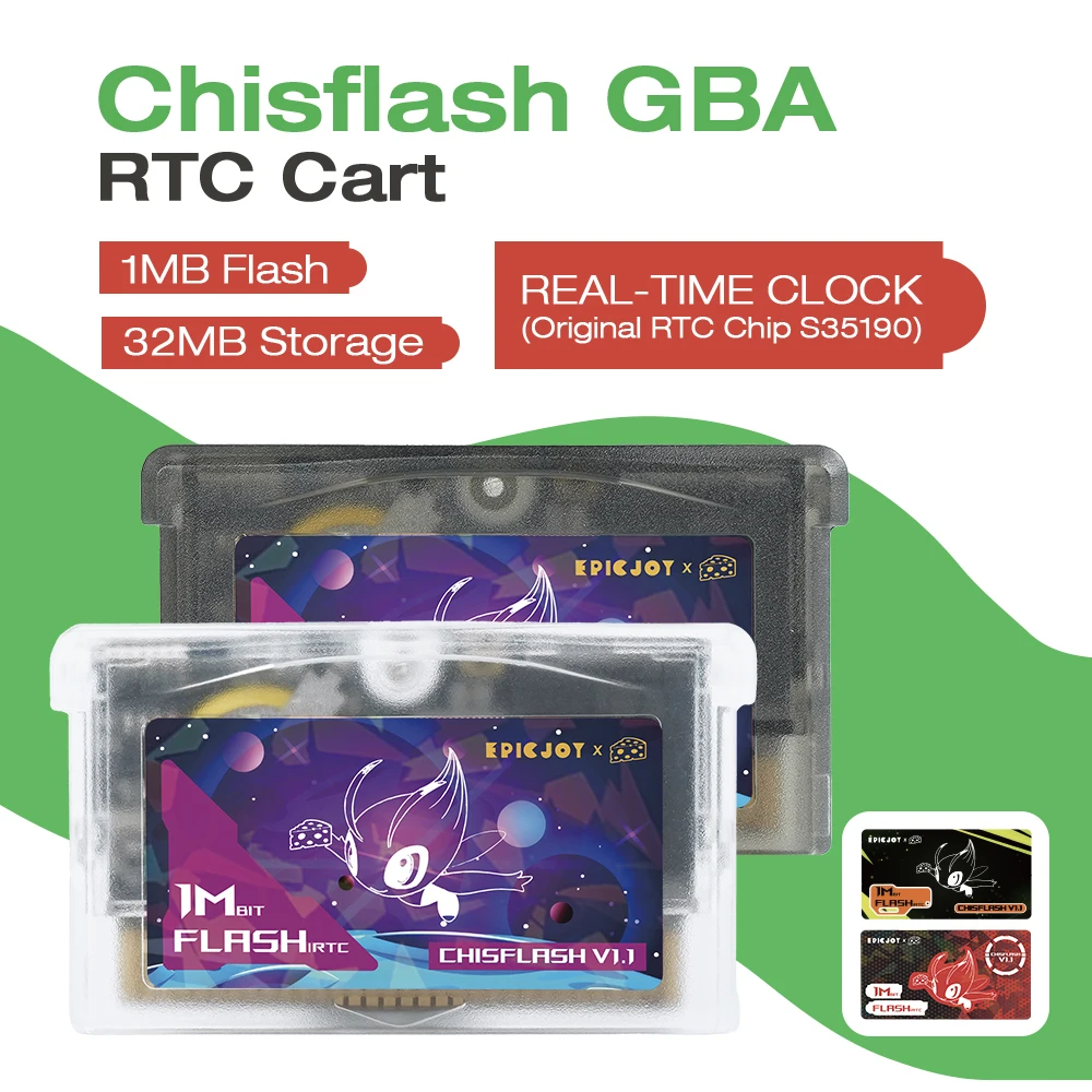Wielokrotnego zapisuwaniego modułu ChisFlash V1.1 GBA RTC (oryginalny chip RTC S35190) z 32MB pamięci i 1MB pamięci Flash do GBA/GBASP/GB Pocket/GBM — zdjęcie produktu 7