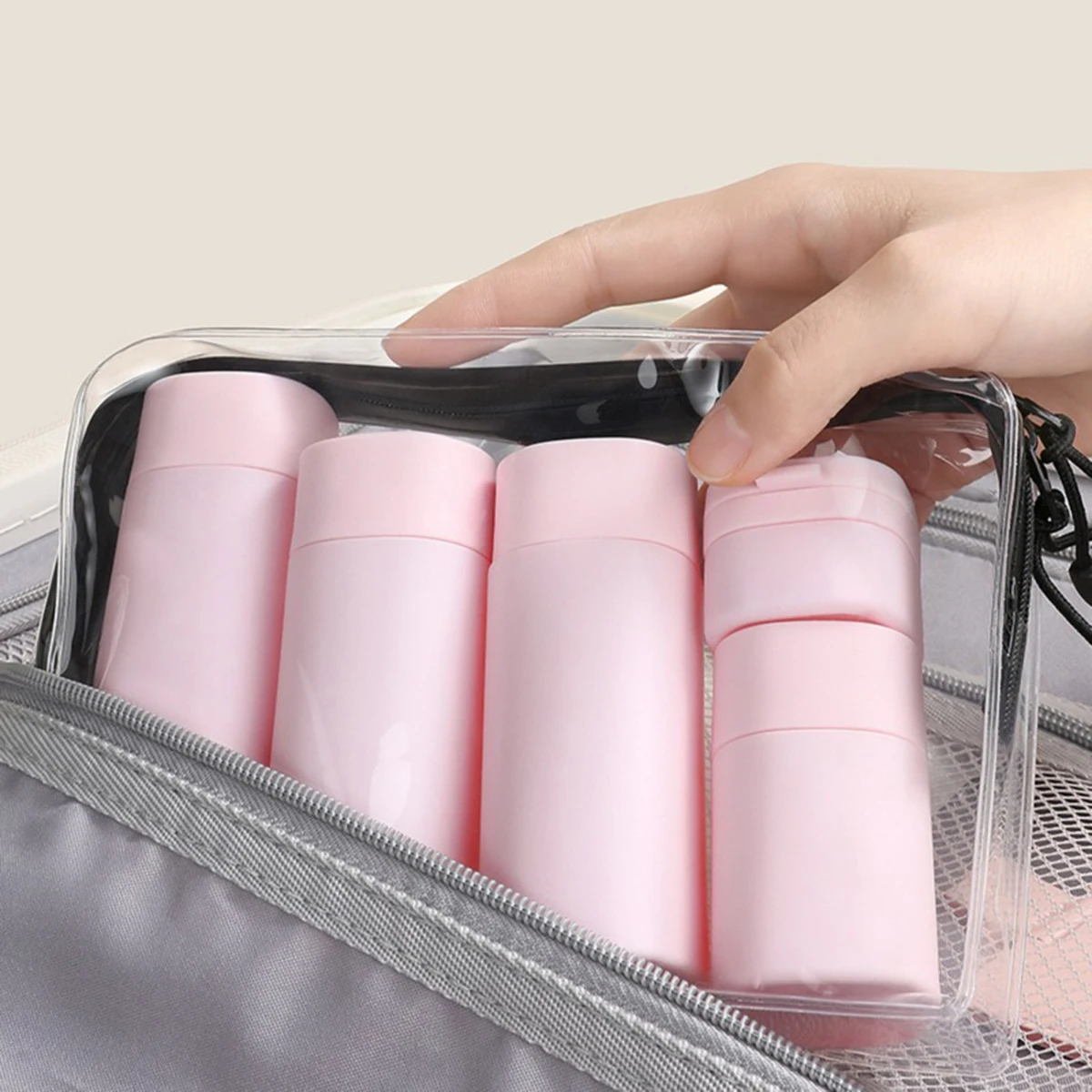 Kosmetik Split Bottle Reise-Set, Schlauchflasche, Wasch- und Make-up-Tasche, tragbar, Flugzeug-Split-Flasche, Reise-Set