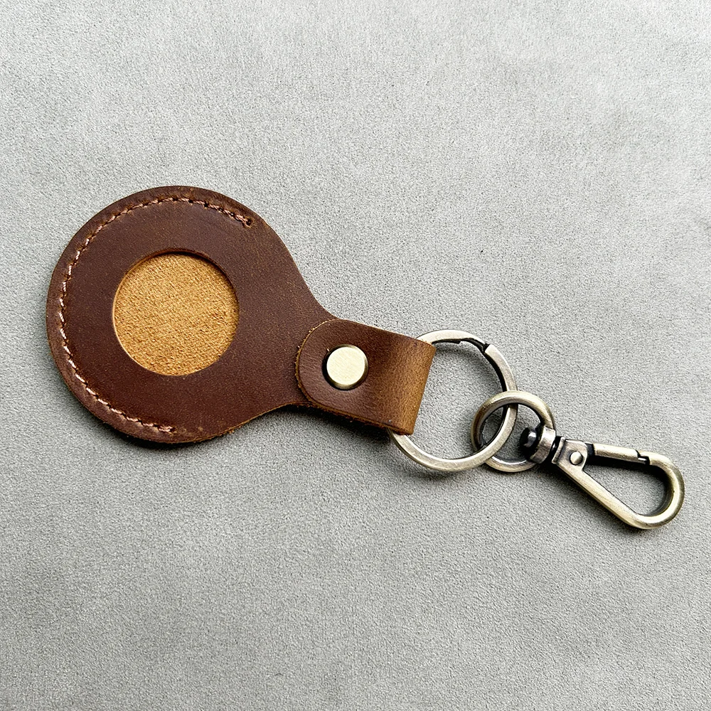 Leather Airtag Keychain Holder Airtag Keychain Anti-lost Tracker Airtag Holder