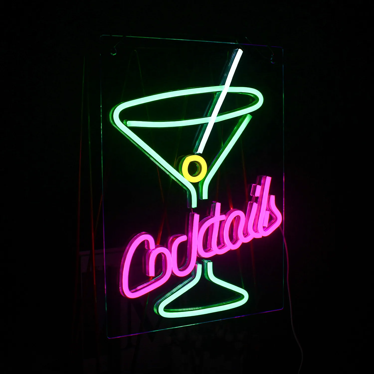 Señal Led de neón para cócteles, luces acrílicas para Bar, Club, Hotel, Pub, cafetería, fiesta de cumpleaños, Lámpara decorativa de pared para