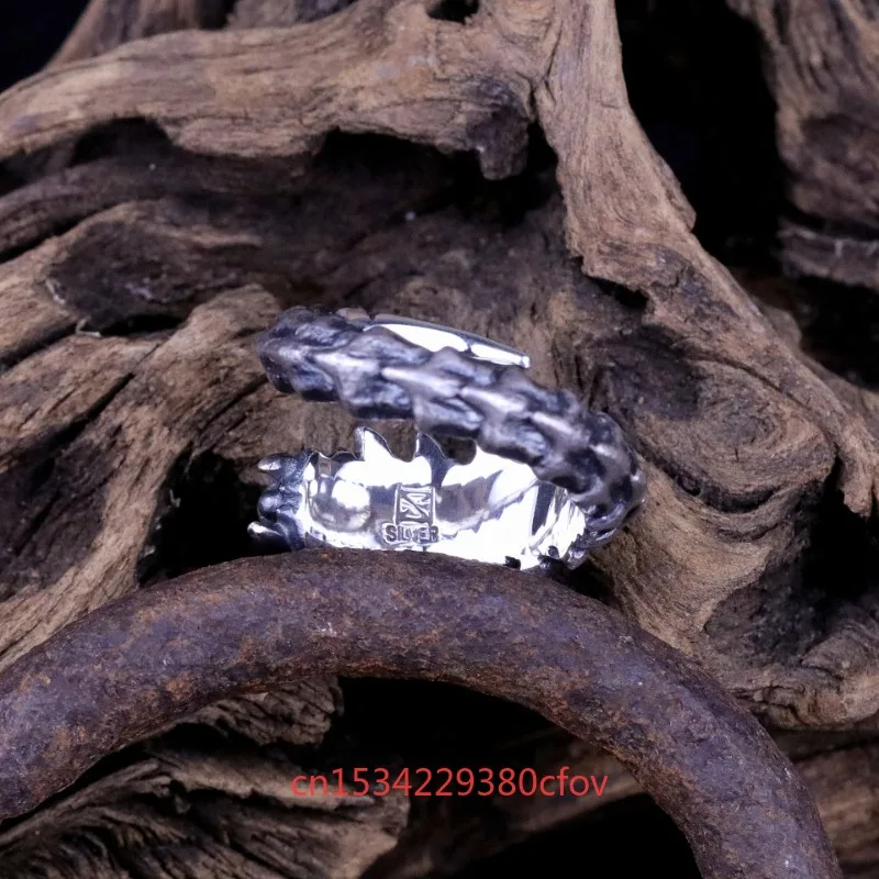 925Thai Silver Centipede Rings Personality Jewelry Fashion Charms Accessories Retro Style Adjustable Opening Gift for Men