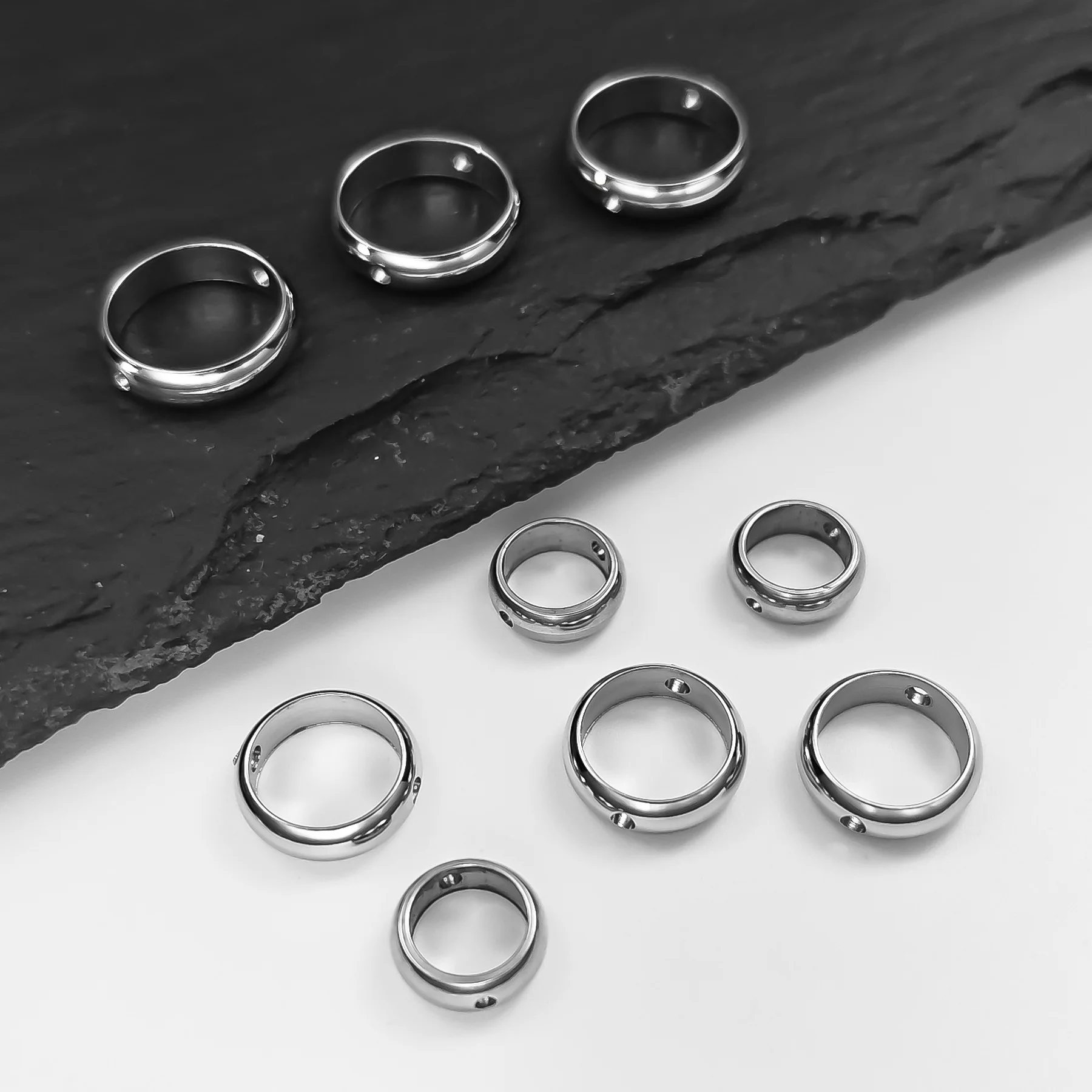 

5/10Pcs Stainless Steel Bezel Bead Ring DIY Accessories For Jewelry Making Materials Handmade Pearl Bracelet Necklace Supplies