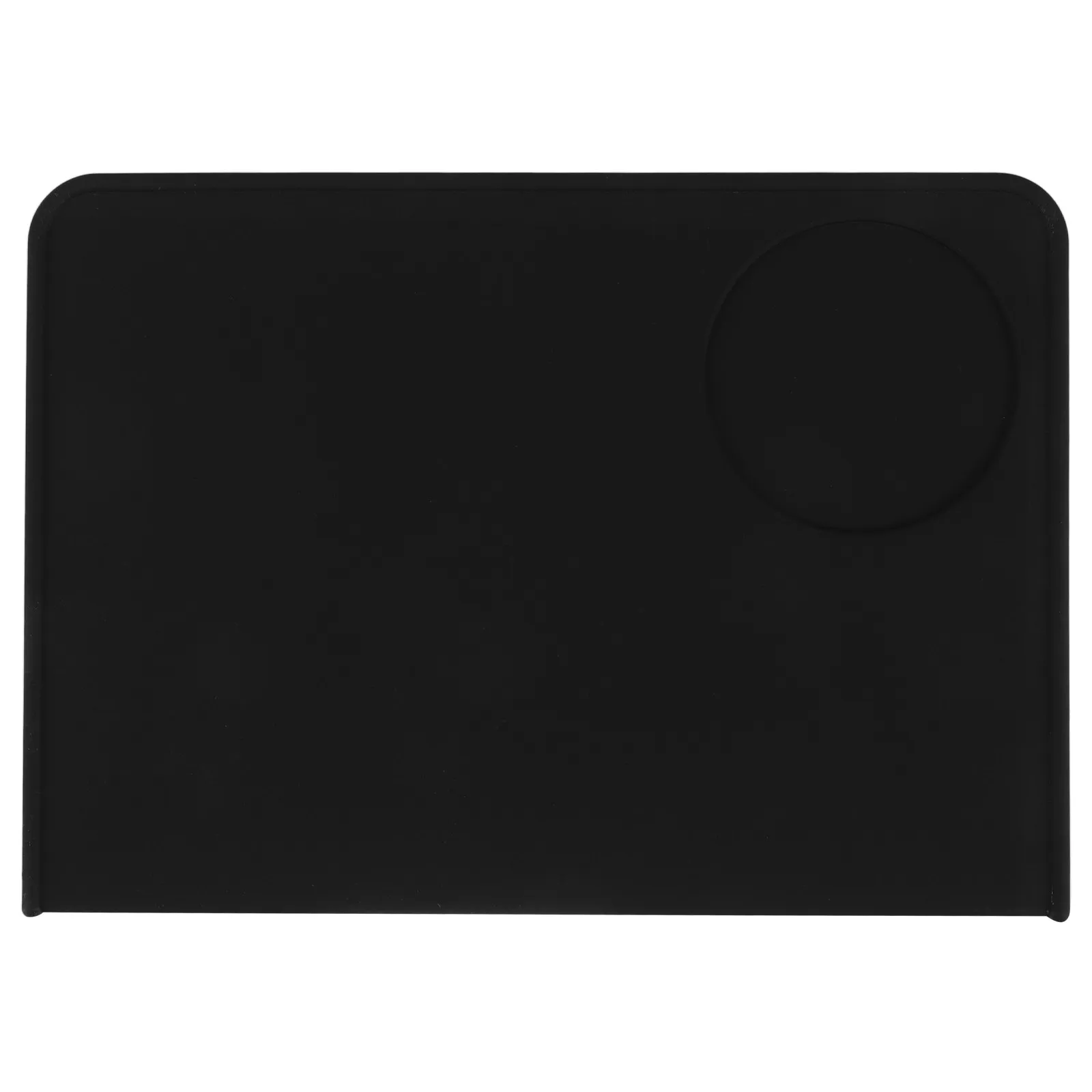 Thick Non Slip Black Silicone Coffee Tamping Mat Corner Reinforced Design for Espresso Tamping Station Countertop Kitchen Coffee