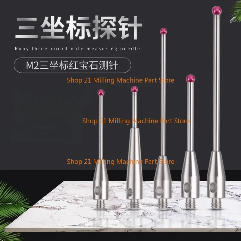 

1pc Three-dimensional Probe Three-coordinate Ruby Needle Probe Stainless Steel/tungsten Steel Measuring Rod M2/m3