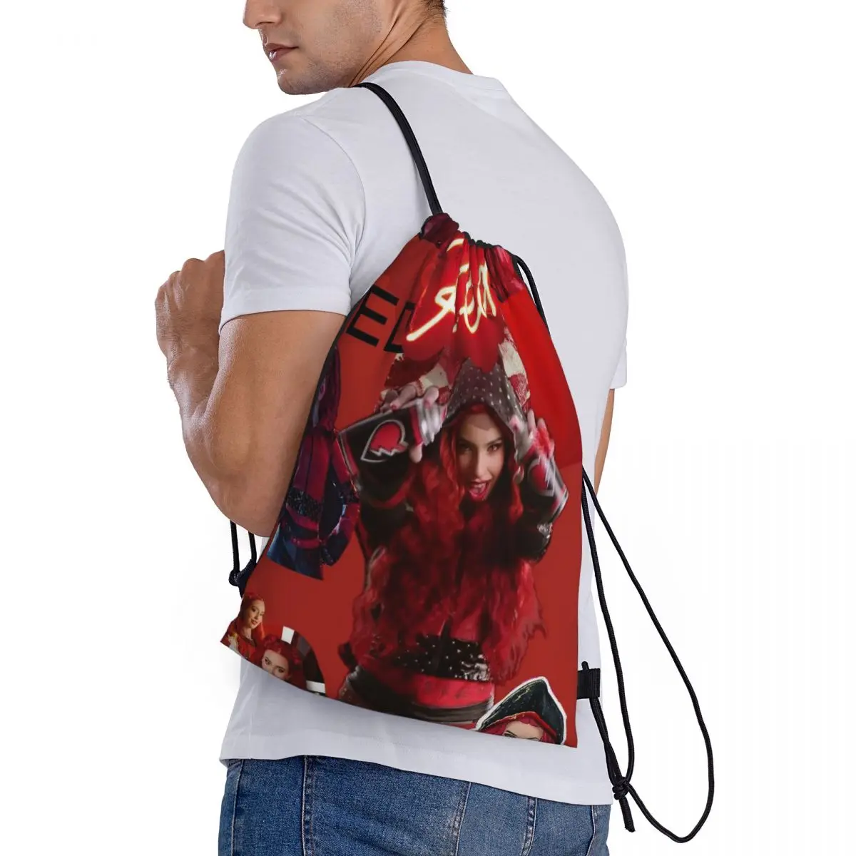 

Descendants 4 The Rise Of Red Accessories Backpacks Drawstring Bundle Pocket Sundries Bag Book Bags for Travel Students