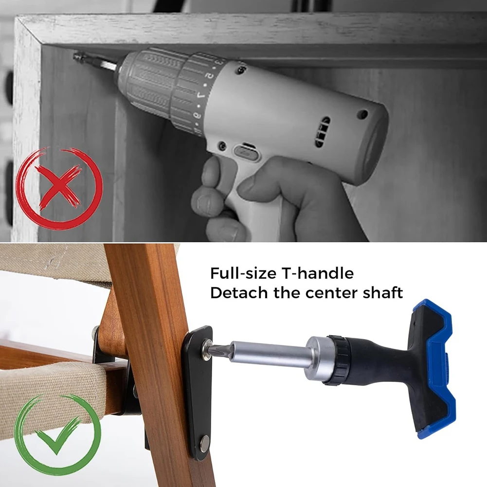 AA49 25pc T-Handle Screwdriver Set - Multi Bit Kit with Phillips, Pozi, Slotted, Hex, Torx & Bits