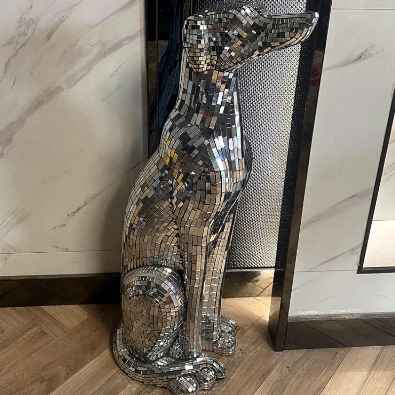 

Original and Personalized Handmade Mosaic Glass Light Luxury Decoration Greyhound European Style Floor-standing Ornaments Home