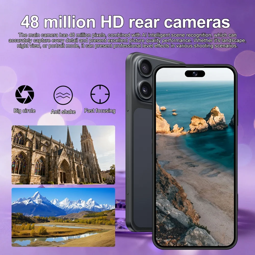 K-Touch IFone 17 Pro Maxi 7.3HD Cell Phone Android 15 Mobile Phones 22G+2TB Smartphone 5G Dual SIM 7800mAh Unlocked Global Version 16+48MP Cellphones