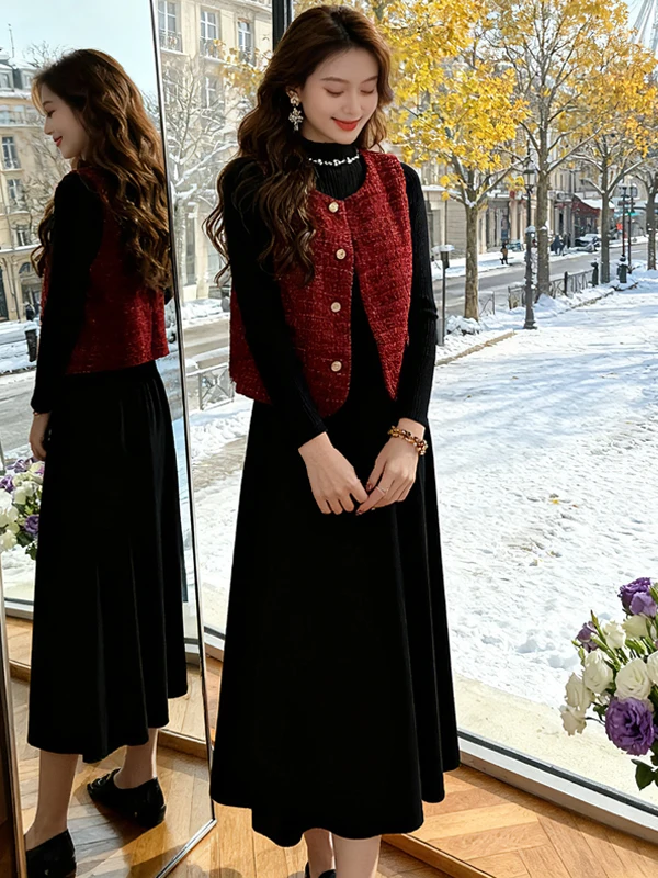 

Зимний шерстяной жилет женский, модный, для повседневной носки, средней длины, на одной пуговице, однотонный, из тонкого полиэстера