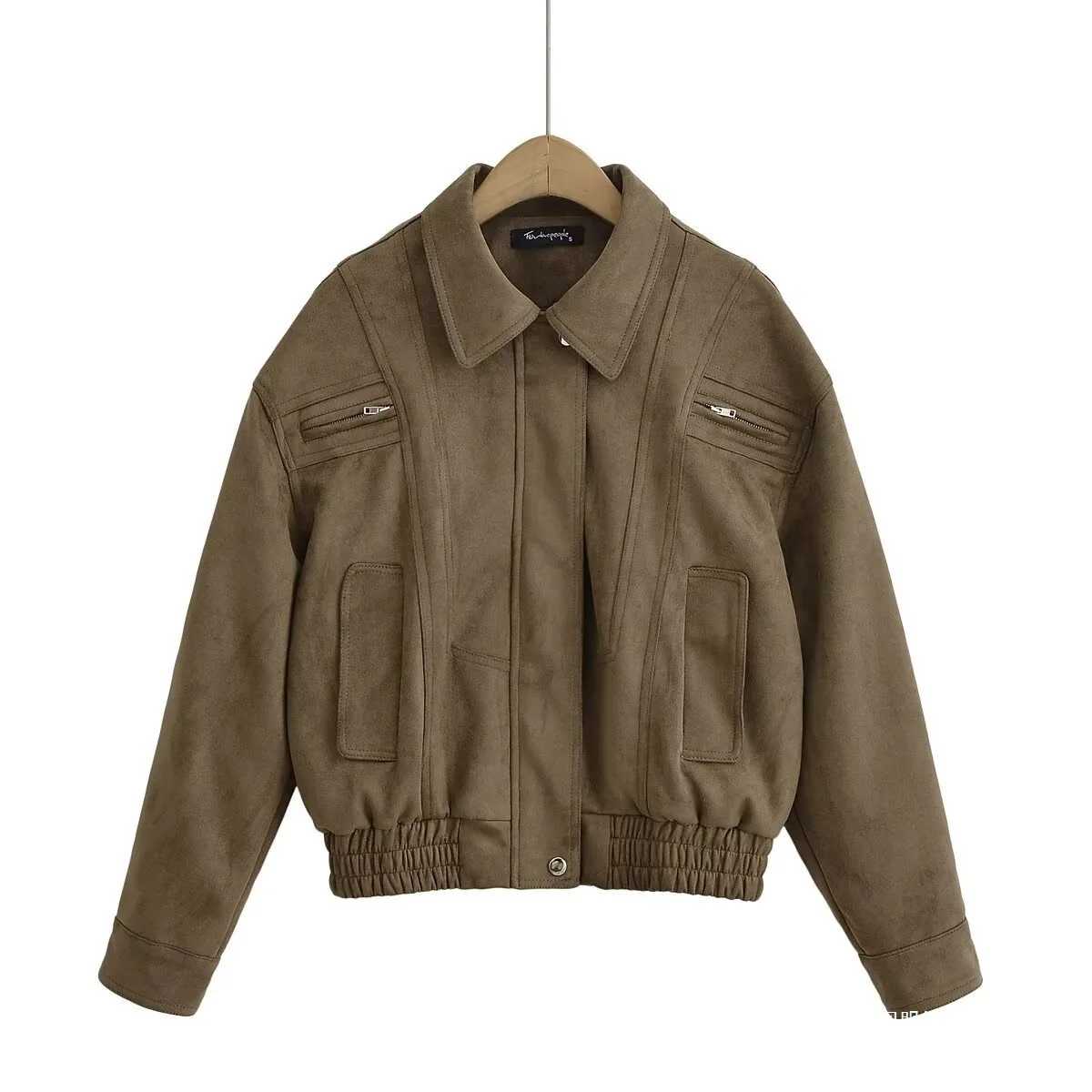 

Fashionable Retro Suede Motorcycle Jacket Women's Outerwear Autumn New Arrival Wholesale European And American