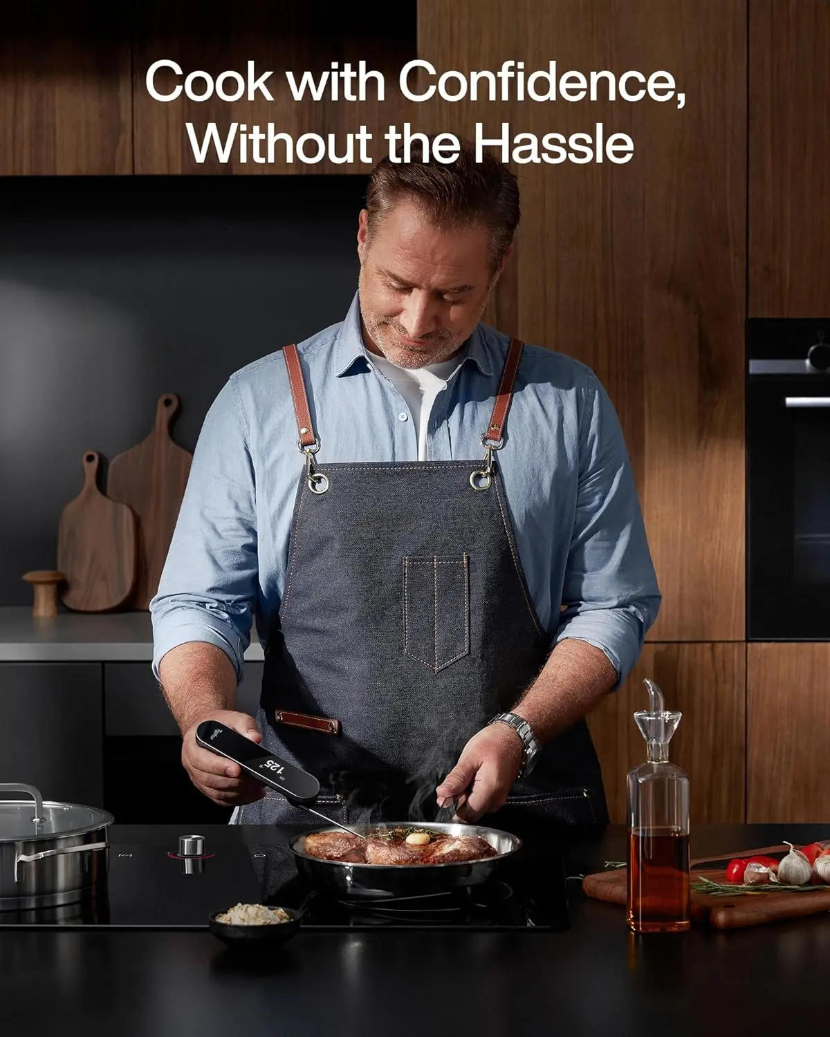 Professional Digital Meat Thermometer with 0.6s Instant Read, OLED Display, IP67 Waterproof for Cooking & Grilling