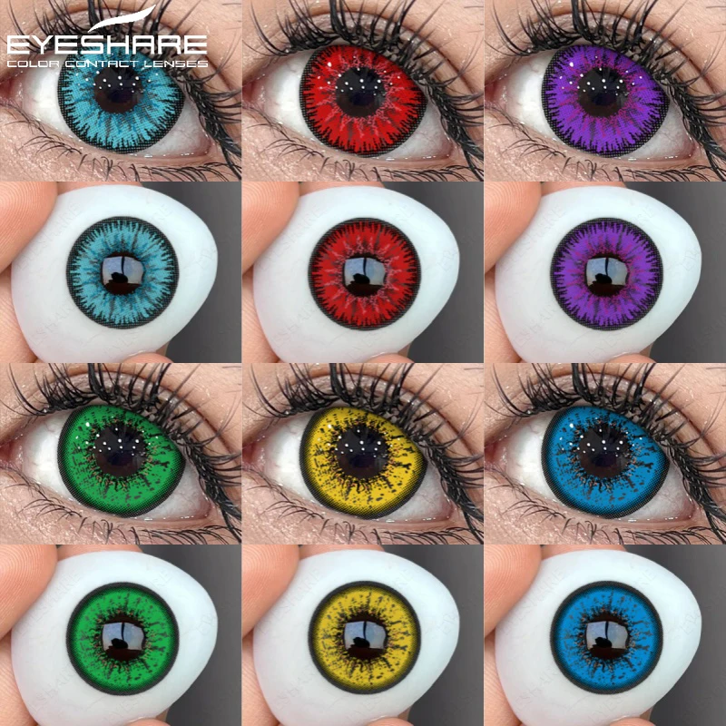 EYESHARE 1 Paar Cosplay-Kontaktlinsen, Halloween-Kontaktlinsen für Augen, jährlich, schöne Schüler, lila Linsen, rote Augenkontaktlinsen