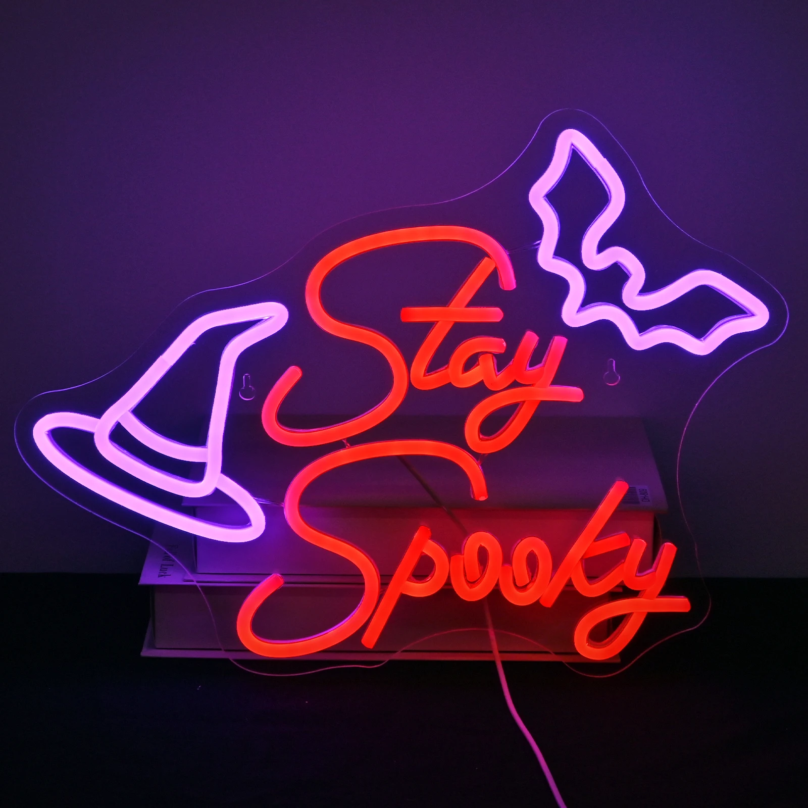 Stay Spooky Neon Signs Led Lights Halloween Home Party Room Decoration For Bedroom Wall Decor USB Powered Neon Lamp Art Sign