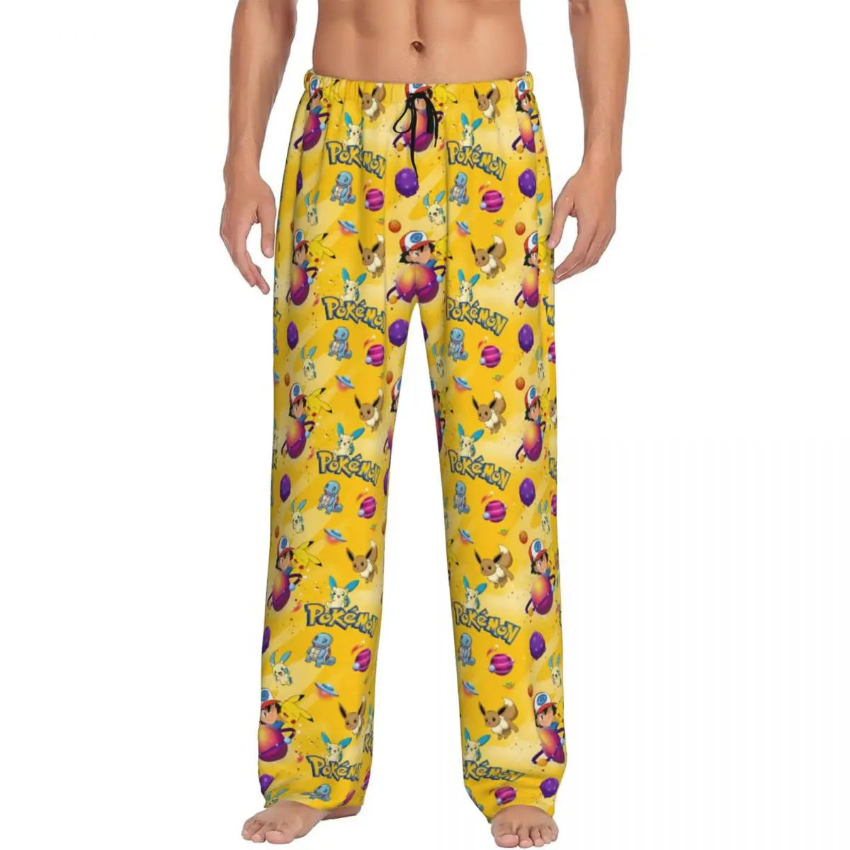 calcas-de-pijama-personalizadas-com-estampa-de-pikachu-para-homens-confortaveis-e-esticaveis-com-bolsos