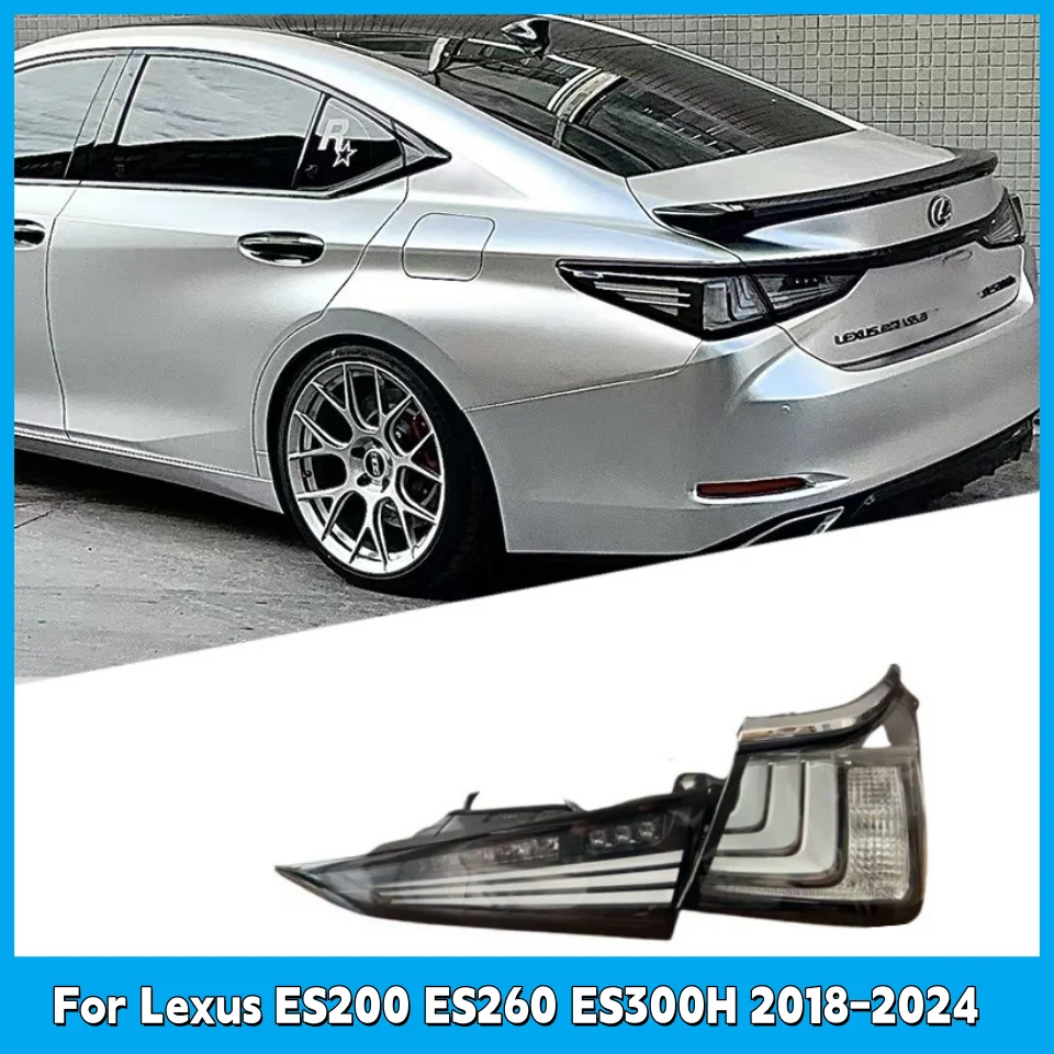 

Автомобильный задний фонарь для нового Lexus ES200 ES260 ES300H 2018-2024, модификация, дымчатый черный прозрачный корпус, светодиодный задний фонарь