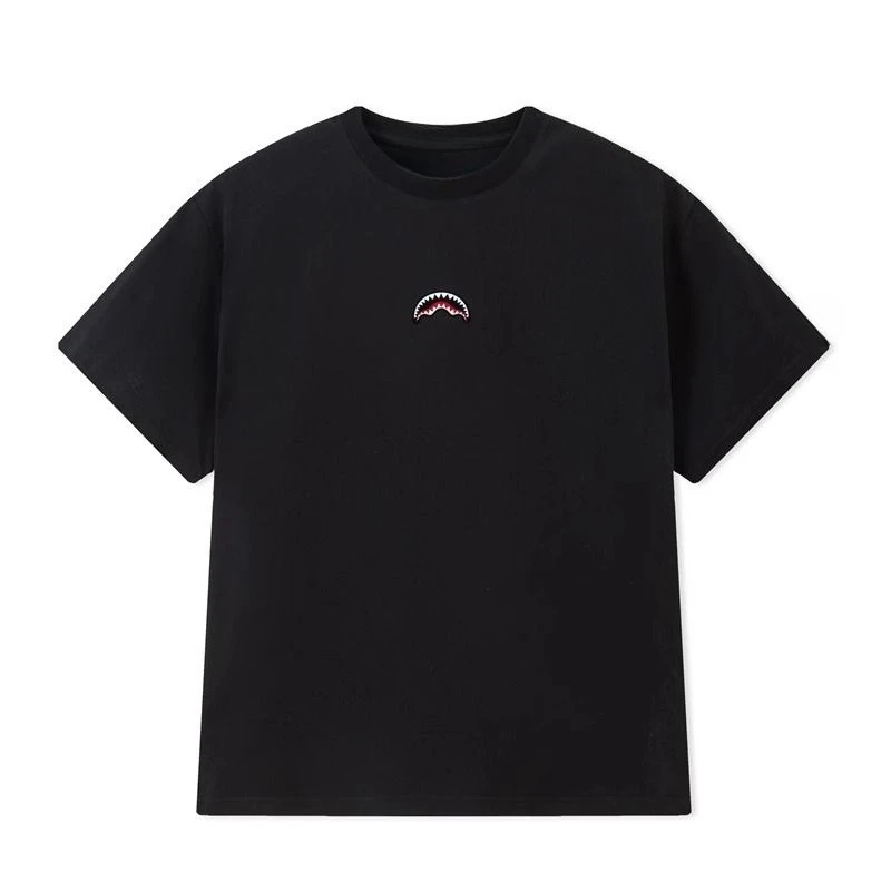 

Trendy brand pure cotton T-shirts for couples, small shark mouth loose short-sleeved