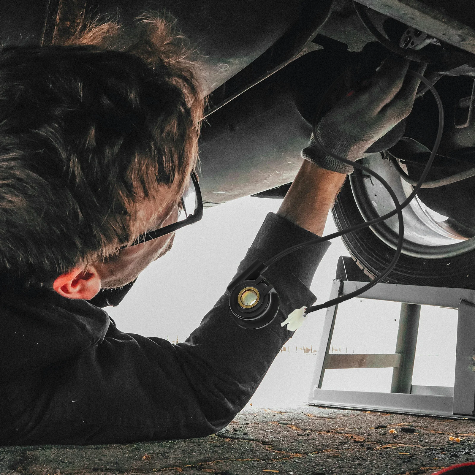 مستشعر سرعة الدراجة النارية كابل عداد المسافات الرقمي مقياس سرعة الدوران لقياس الجهد العالمي عداد السرعة أسود مقاوم للماء متين #5