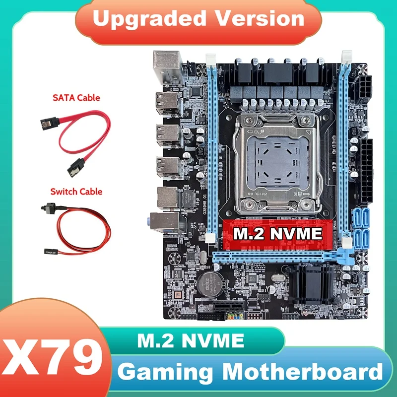 

Материнская плата X79 V389 + кабель SATA + кабель переключателя M.2 NVME LGA2011 DDR3, поддержка E5 2630 2660 2650V2, процессор для CF LOL PUBG