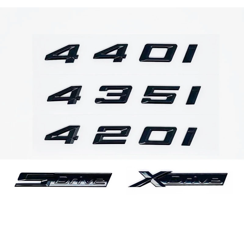 

Old Style Glossy Black Alphanumeric Trunk Emblem for BMW 4 Series F32 F33 F36 G22 G23 - 420i 425i 428i 430i 435i 440i Logo Stick