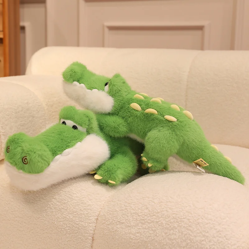 Prone Green Crocodile Animals Plush Toys  Simulation  Kawaii Cartoon Soft Dolls Throw Pillow Birthday Valentine's Day Gifts