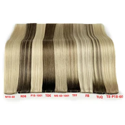 European Genius Weft Hair Extensions Thin Hand tied Weft Hair Extensions Double Drawn Human Hair Genius Weft 50g per pack